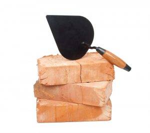 Trowel on bricks